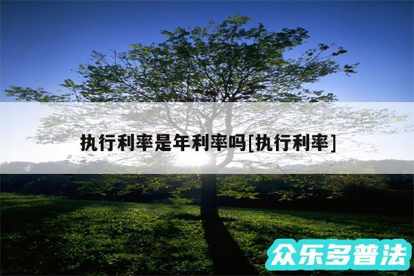 执行利率是年利率吗及执行利率