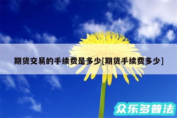 期货交易的手续费是多少及期货手续费多少