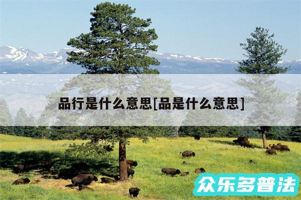 品行是什么意思及品是什么意思