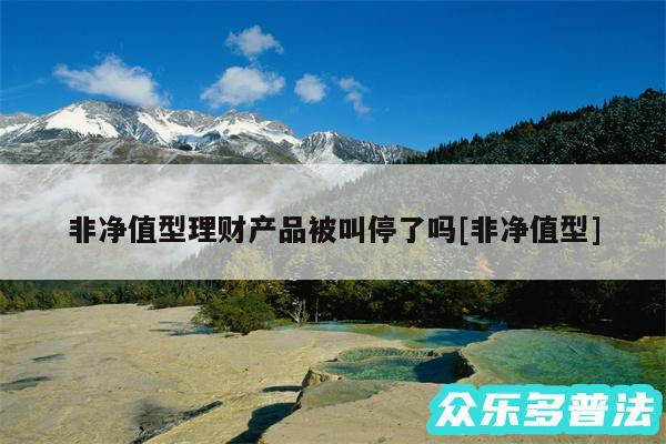非净值型理财产品被叫停了吗及非净值型