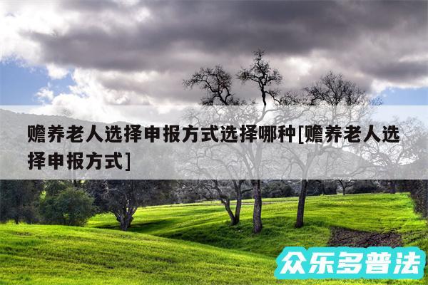 赡养老人选择申报方式选择哪种及赡养老人选择申报方式
