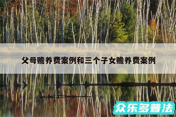 父母赡养费案例和三个子女赡养费案例