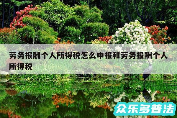 劳务报酬个人所得税怎么申报和劳务报酬个人所得税