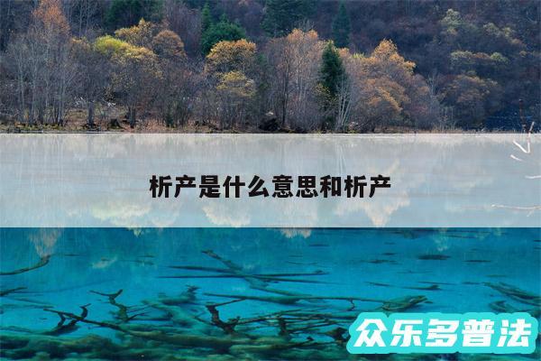 析产是什么意思和析产