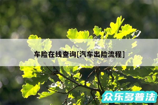 车险在线查询及汽车出险流程