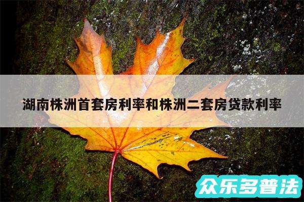 湖南株洲首套房利率和株洲二套房贷款利率