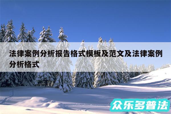 法律案例分析报告格式模板及范文及法律案例分析格式