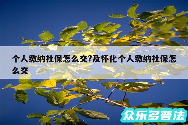 个人缴纳社保怎么交?及怀化个人缴纳社保怎么交