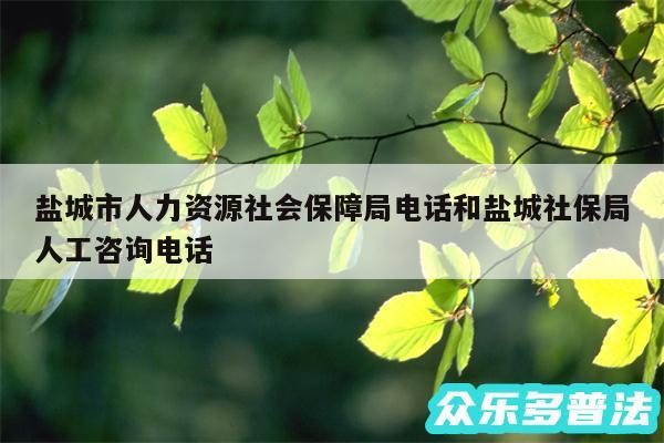 盐城市人力资源社会保障局电话和盐城社保局人工咨询电话