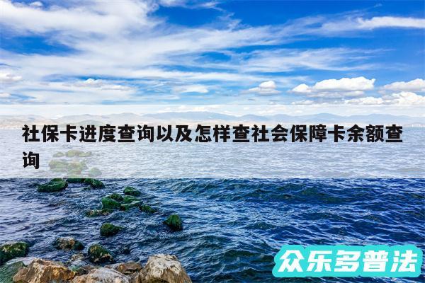 社保卡进度查询以及怎样查社会保障卡余额查询