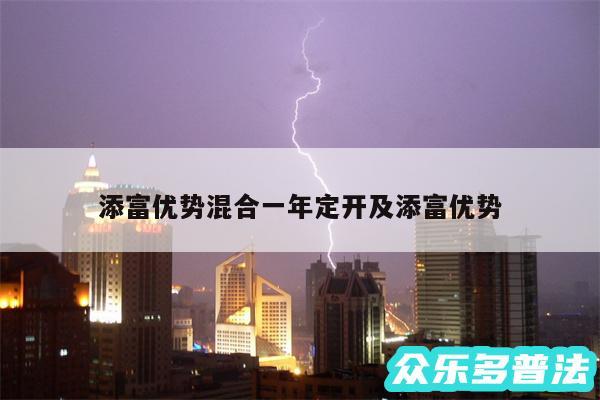 添富优势混合一年定开及添富优势