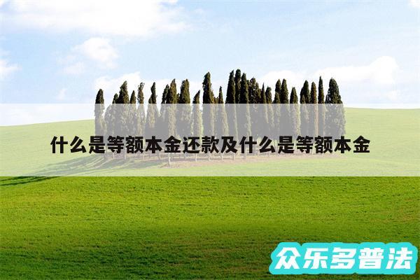 什么是等额本金还款及什么是等额本金