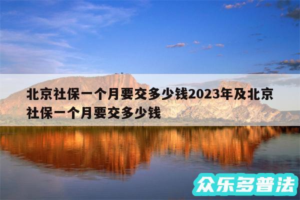 北京社保一个月要交多少钱2024年及北京社保一个月要交多少钱