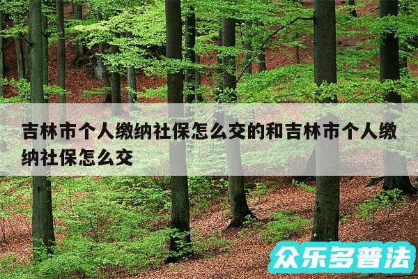 吉林市个人缴纳社保怎么交的和吉林市个人缴纳社保怎么交