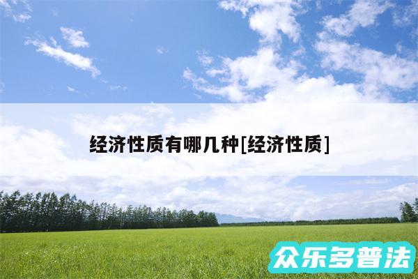 经济性质有哪几种及经济性质