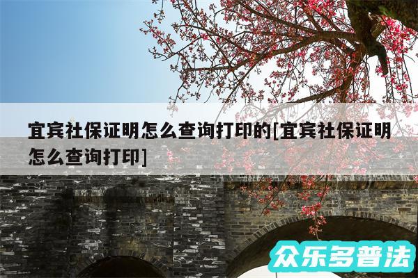 宜宾社保证明怎么查询打印的及宜宾社保证明怎么查询打印