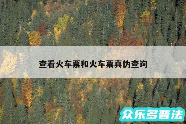 查看火车票和火车票真伪查询