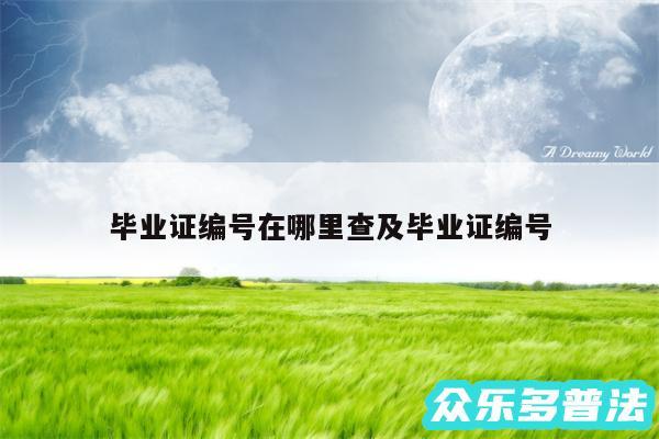 毕业证编号在哪里查及毕业证编号