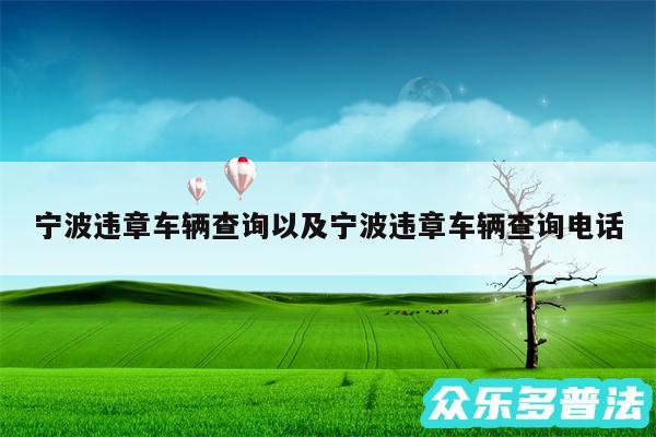 宁波违章车辆查询以及宁波违章车辆查询电话
