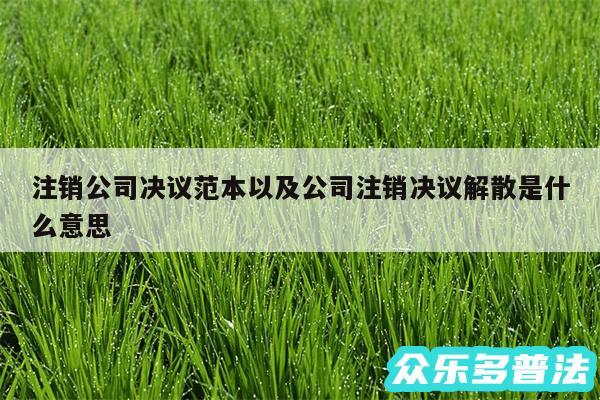 注销公司决议范本以及公司注销决议解散是什么意思