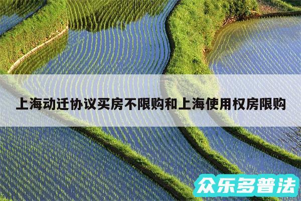 上海动迁协议买房不限购和上海使用权房限购