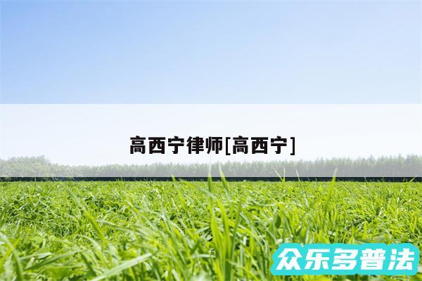 高西宁律师及高西宁