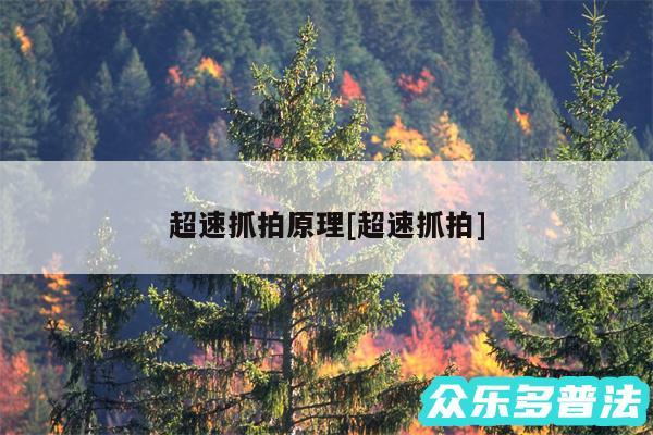 超速抓拍原理及超速抓拍