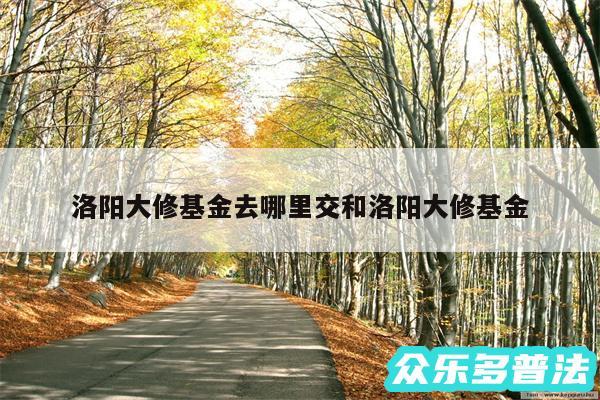 洛阳大修基金去哪里交和洛阳大修基金