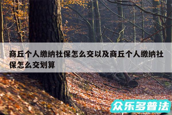 商丘个人缴纳社保怎么交以及商丘个人缴纳社保怎么交划算