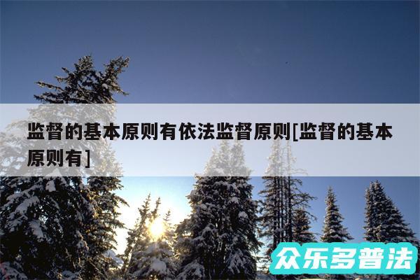 监督的基本原则有依法监督原则及监督的基本原则有