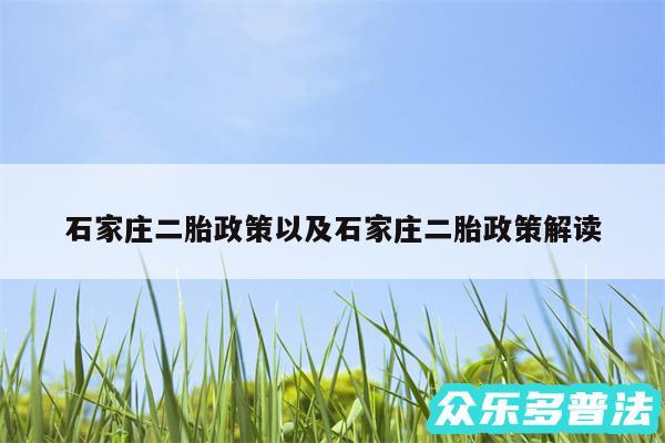 石家庄二胎政策以及石家庄二胎政策解读