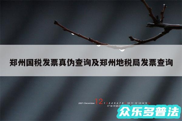 郑州国税发票真伪查询及郑州地税局发票查询