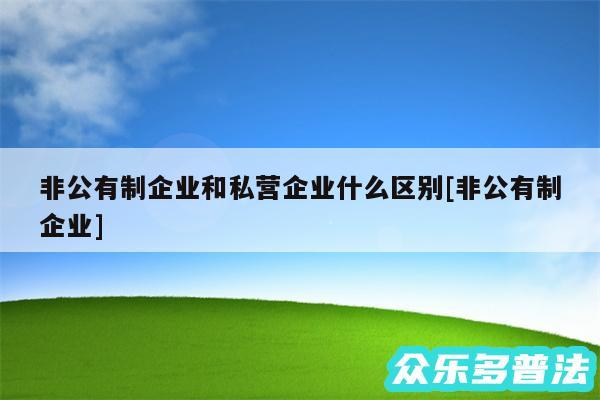 非公有制企业和私营企业什么区别及非公有制企业