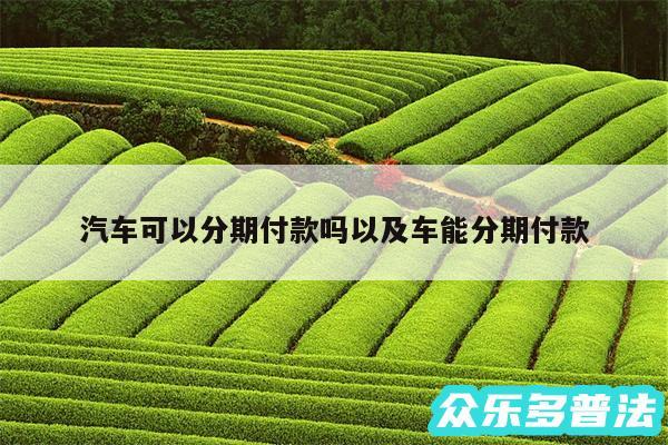 汽车可以分期付款吗以及车能分期付款