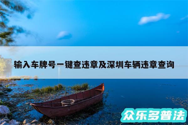 输入车牌号一键查违章及深圳车辆违章查询