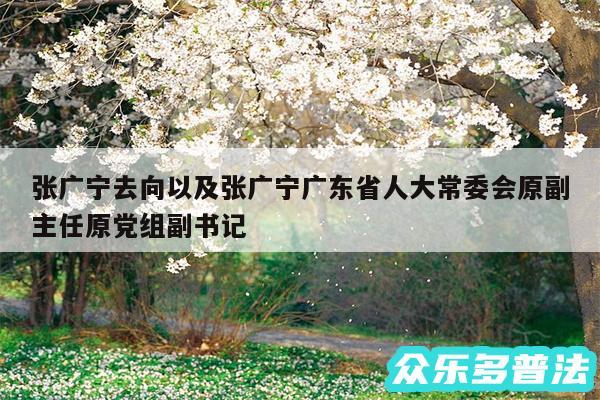 张广宁去向以及张广宁广东省人大常委会原副主任原党组副书记