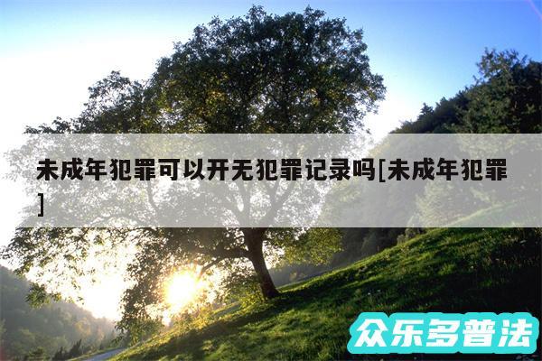 未成年犯罪可以开无犯罪记录吗及未成年犯罪