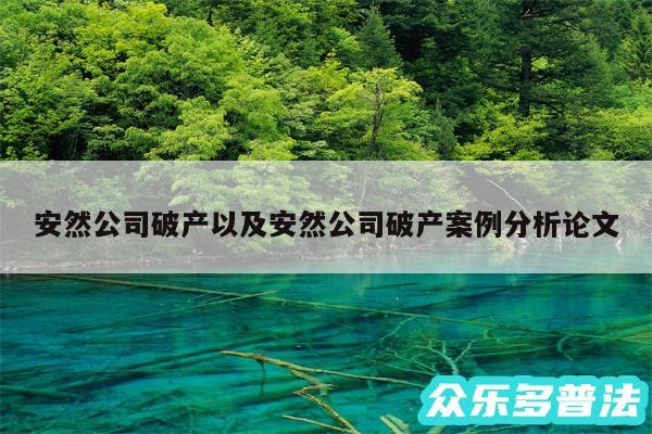 安然公司破产以及安然公司破产案例分析论文