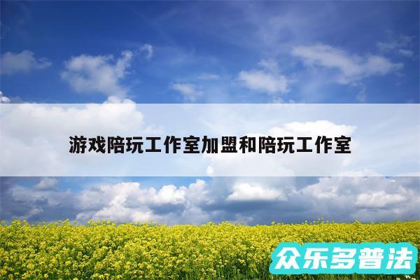 游戏陪玩工作室加盟和陪玩工作室