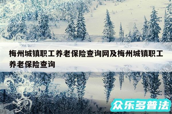 梅州城镇职工养老保险查询网及梅州城镇职工养老保险查询