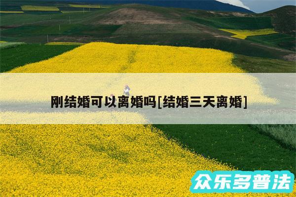 刚结婚可以离婚吗及结婚三天离婚