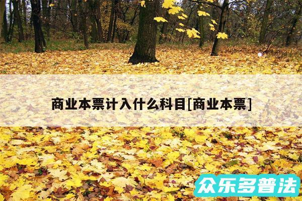 商业本票计入什么科目及商业本票
