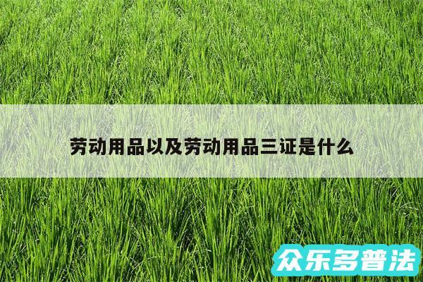劳动用品以及劳动用品三证是什么