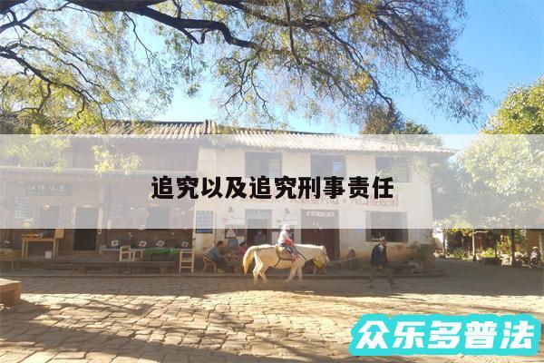 追究以及追究刑事责任