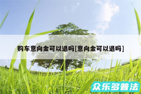 购车意向金可以退吗及意向金可以退吗