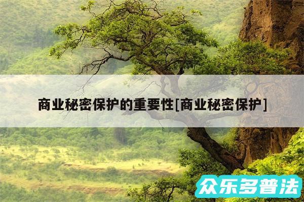 商业秘密保护的重要性及商业秘密保护