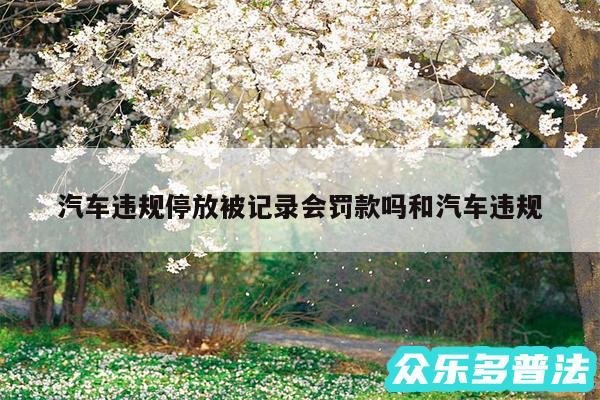 汽车违规停放被记录会罚款吗和汽车违规