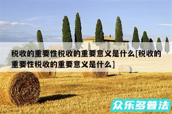 税收的重要性税收的重要意义是什么及税收的重要性税收的重要意义是什么