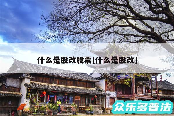 什么是股改股票及什么是股改