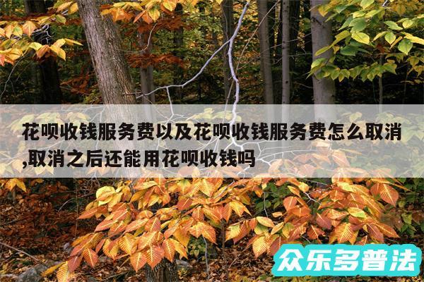 花呗收钱服务费以及花呗收钱服务费怎么取消,取消之后还能用花呗收钱吗